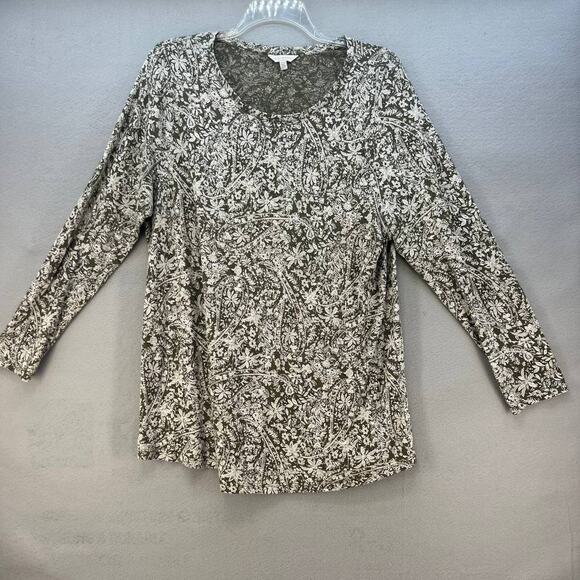 Lucky Brand Tops - Lucky Brand Top Women's 2X Green White Floral Paisley Boho Hippie Normcore